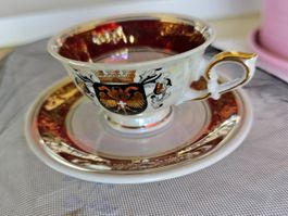 Antik Porzellan Tasse & Unterteller mit Wien Wappen GVD