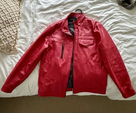 Herren Kunstleder Jacke - L- Rot - Lumen (Theoryware)