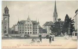ZÜRICH Post, Stadthaus, Tram
