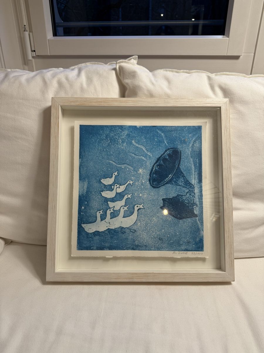 Dipinti: B. Trost Framed Etching 33/100 Ducks – Usato da Zürich venduto da floridiablanca