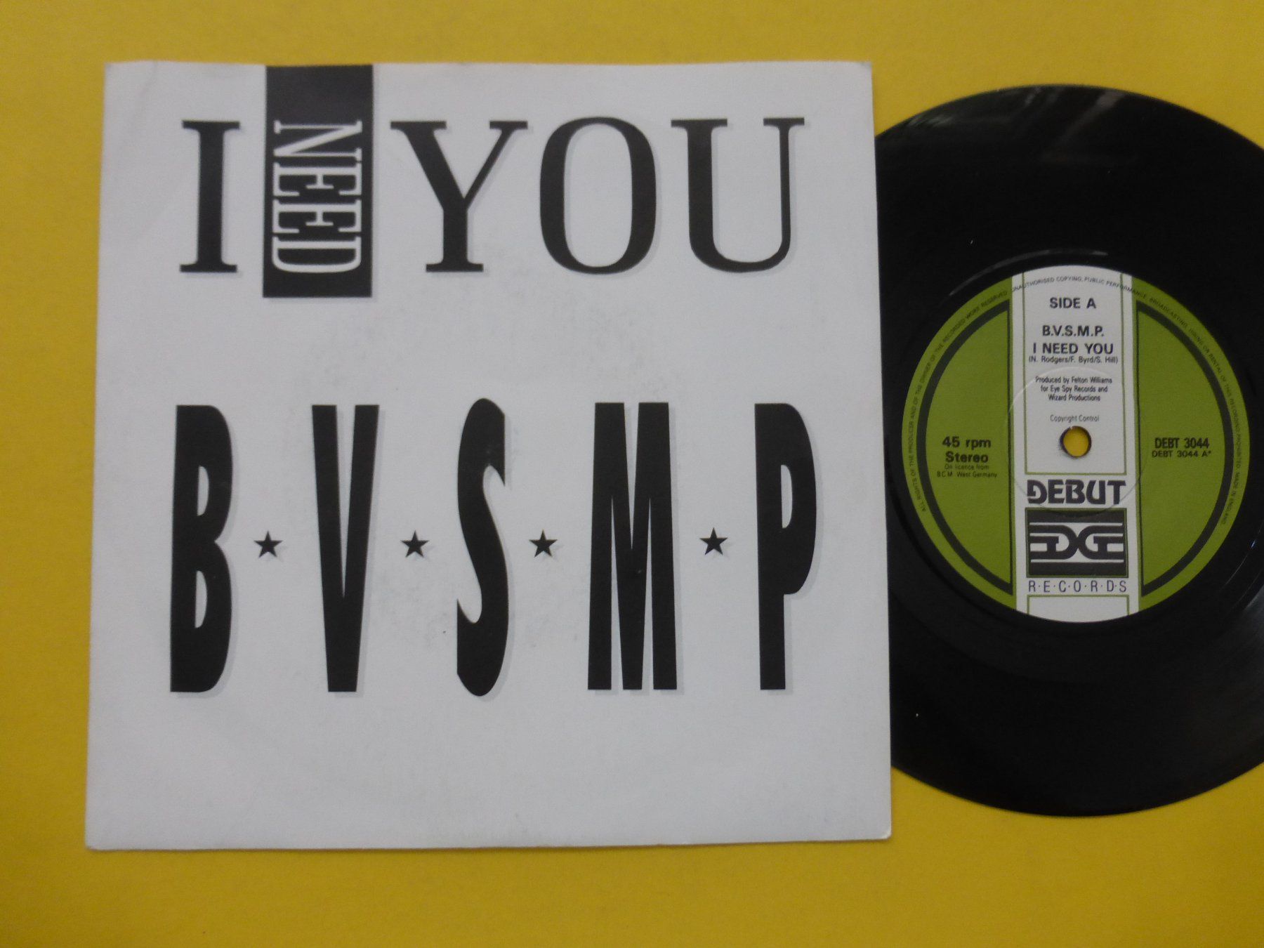 Dischi in vinile: B.V.S.M.P. – I Need You (UK) – Usato da Zürich venduto da Swiss57