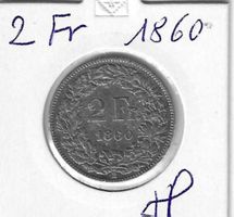 Monnaie Suisse: 2 Fr 1860