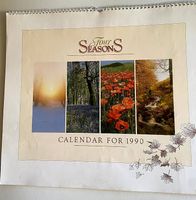Sammlerstück-Jahres-Wand-Kalender "Four Seasons 1990"