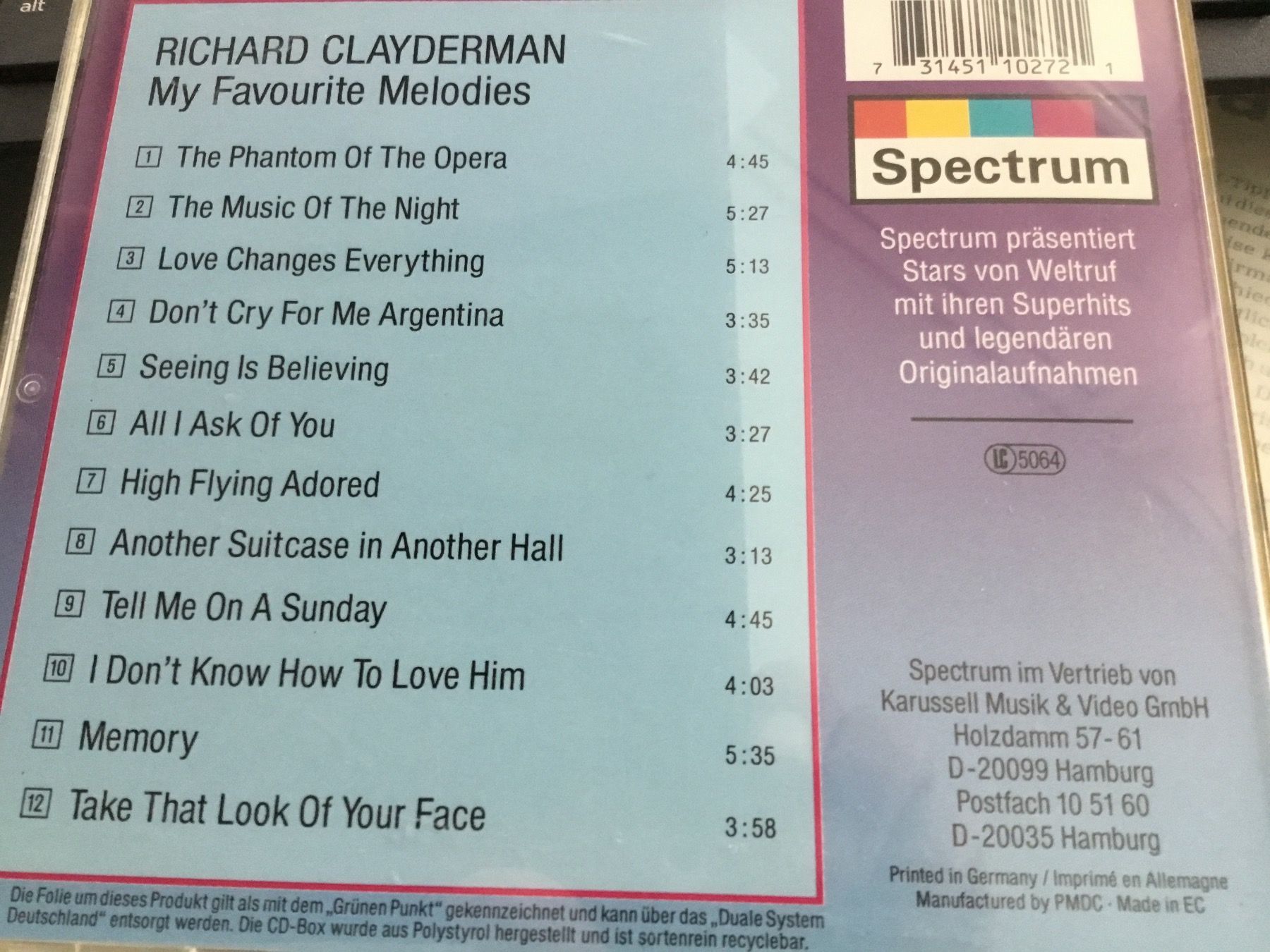 CD: Richard Clayderman – Usato da Thierachern venduto da sweden08 1
