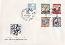 Pro Patria FDC 1967 mit Fehler auf der Schulter