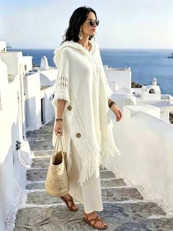 Stilvolle Poncho Überwurf NEU 🧶 Damen