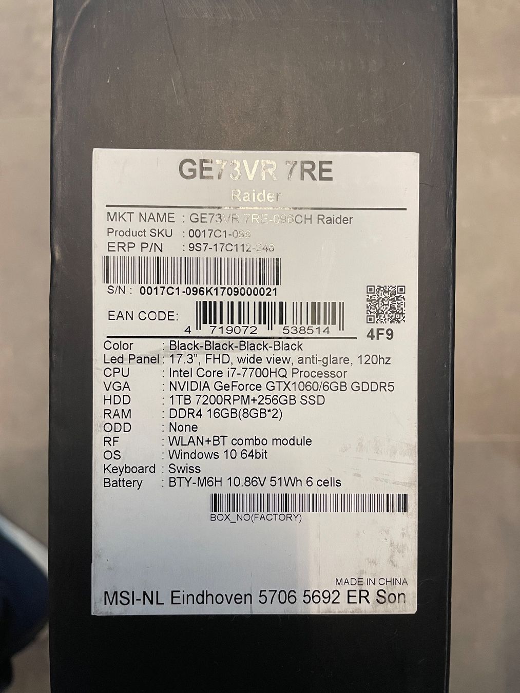 MSI Notebooks: MSI GE73VR 7RE Raider 17.30", CH, Intel Core – Gebraucht aus Lausanne von Mickk 9