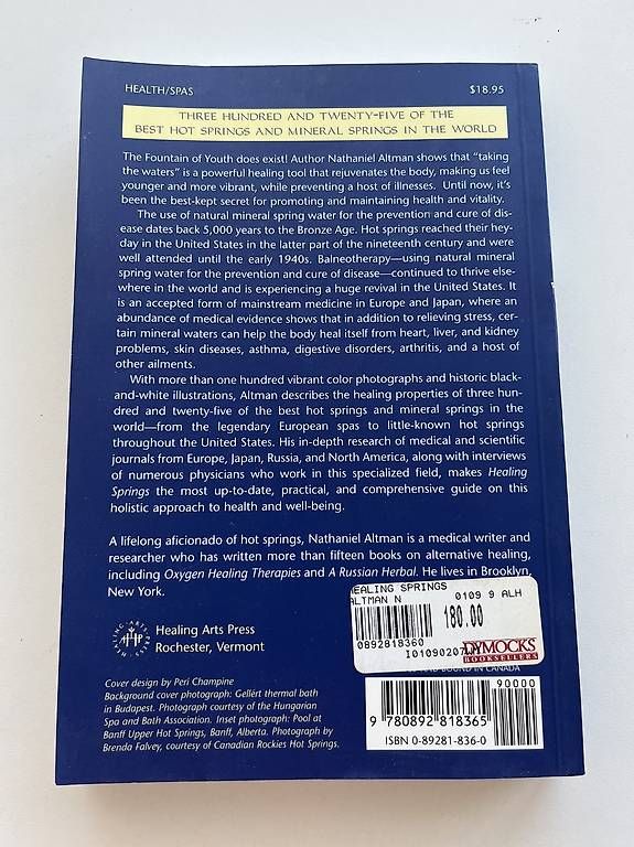 Libri: Healing springs. Nathaniel Altman – Usato da Genève venduto da Eric1823 1