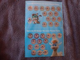 2 volle Karten mit Migros Störy Mania Sticker