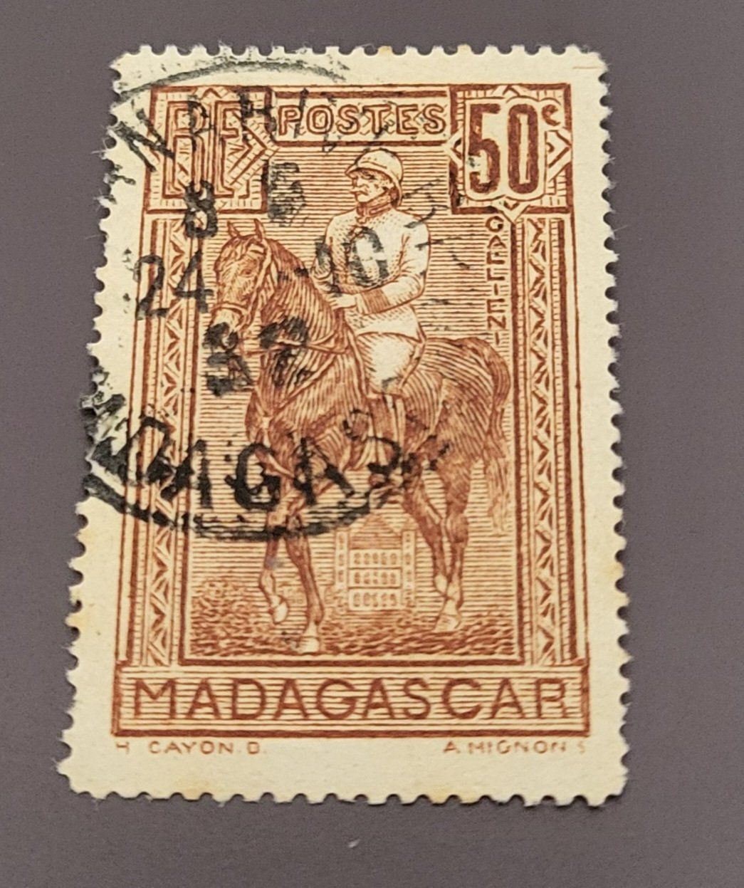 Tutti i francobolli: Madagaskar 1931 pferde alte briefmarke – Usato da St Gallen venduto da Stampsalshobby