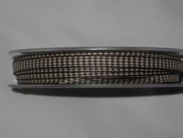 Karoband Polyester braun/ecru 6mm breit