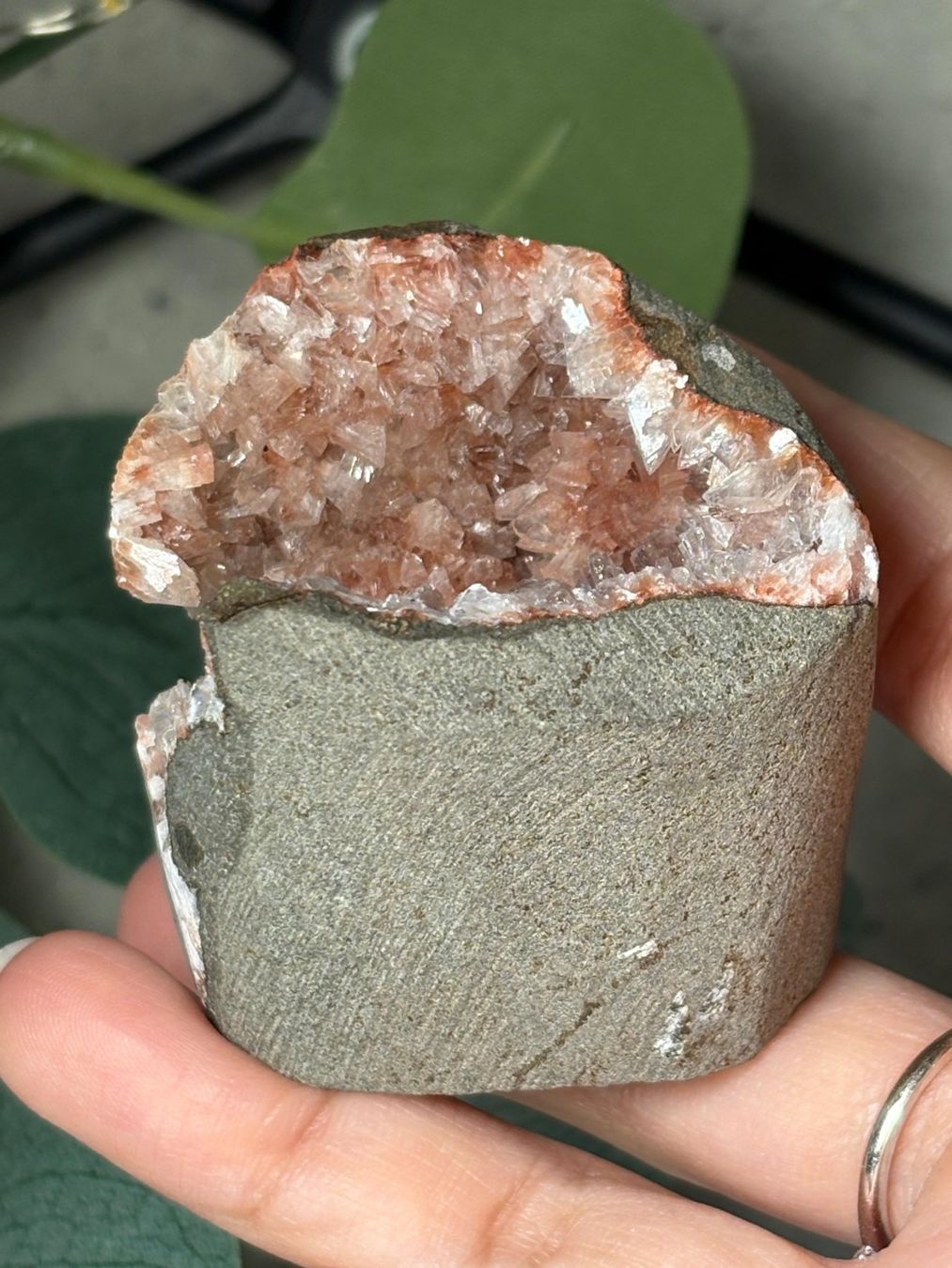 Pietre preziose: Pink Heulandit-Geode (mit Calcit) – Nuovo (secondo la descrizione) da Neuheim venduto da m.hald 3