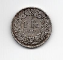 (383) Schweiz, 1 Franken 1861, ss-vz