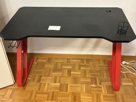 Gaming Tisch Speedlink, schwarz-rot, L114xT68xH74cm, top Zus