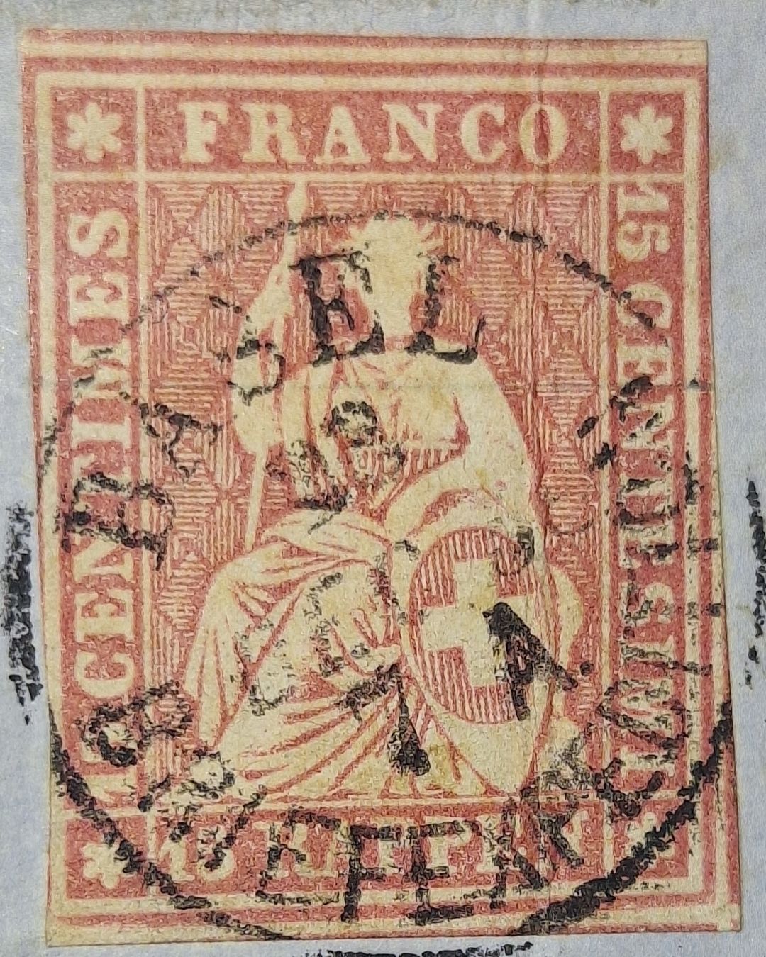 Tutti i francobolli: Strubelbrief 24D Basel - Aargau  – Usato da Balgach venduto da SIMEON27 1