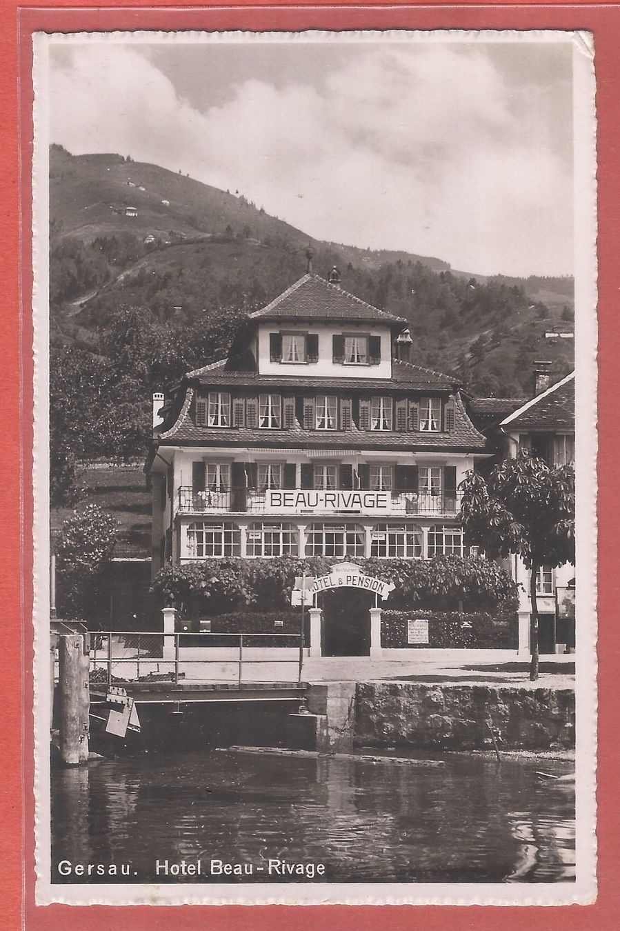 Cartoline postali: Gersau - Hotel Beau-Rivage - 1943 – Usato da Fislisbach venduto da Porano