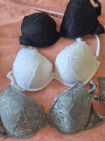 BHs 80C 3 stk BH schwarz grau weiss Unterwäsche