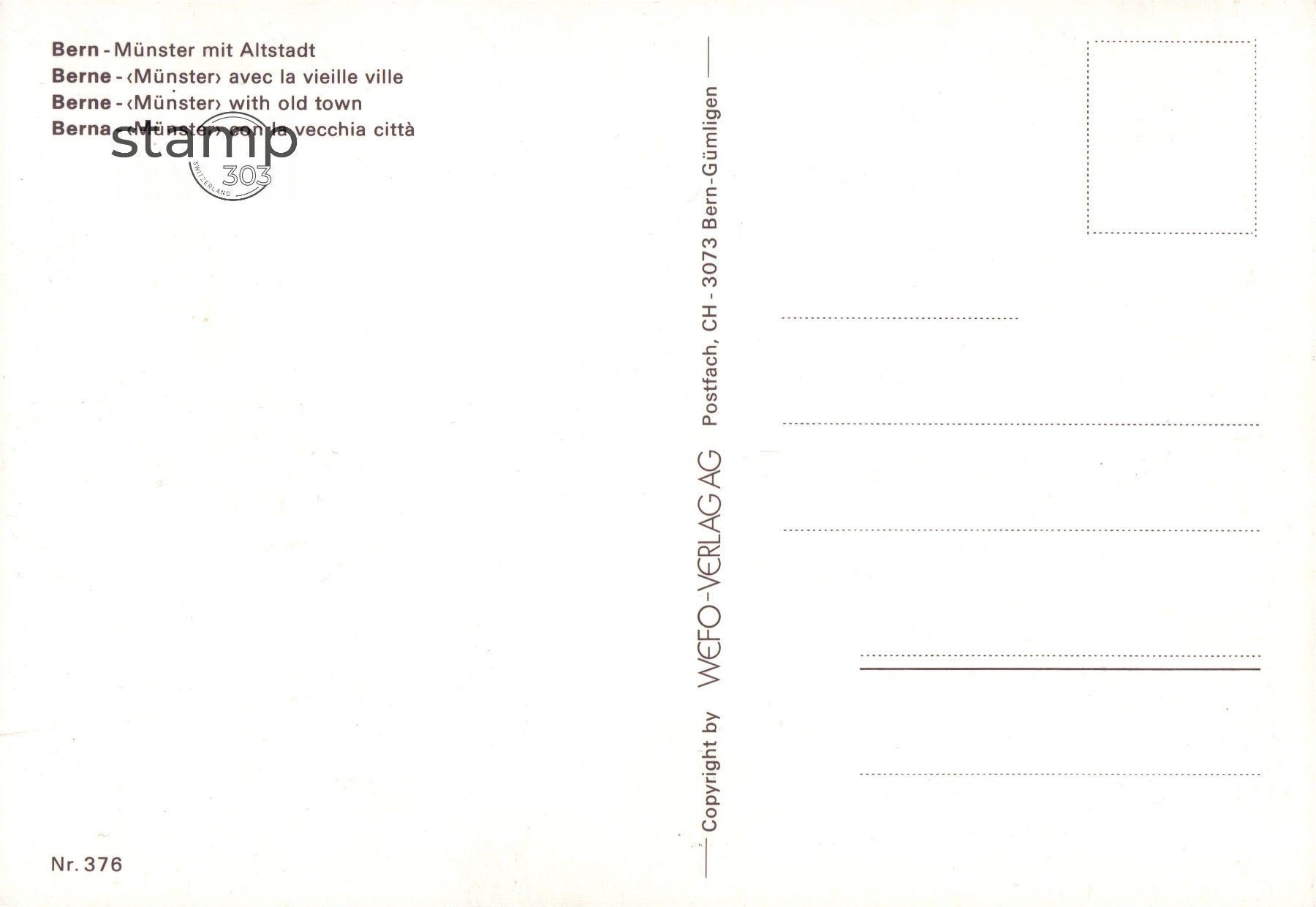 Cartoline postali: AK Bern - Münster mit Altstadt – Usato da Eggersriet venduto da stamp303 1