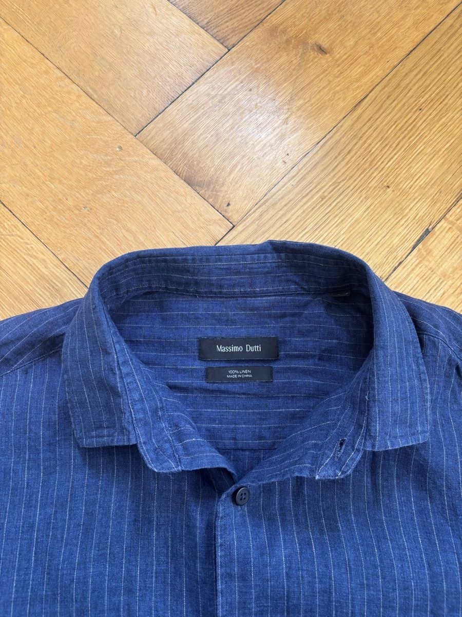 Massimo Dutti Hemden: Massimo Dutti Leinenhemd blau gestreift Grösse L – Gebraucht aus Genève von joh_h8mg 2