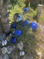 Kugel Deko für Garten & Balkon, 7er Set, blau/silber, Frühli