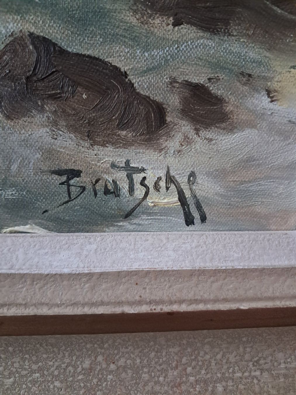 Dipinti: Bild Gemälde Schweizer Berglandschaft Peter Brutsche Vintage – Usato da Lengnau BE venduto da E500T 4