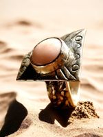 Statement-Ring, Silber mit pink Andenopal, Gr. 54