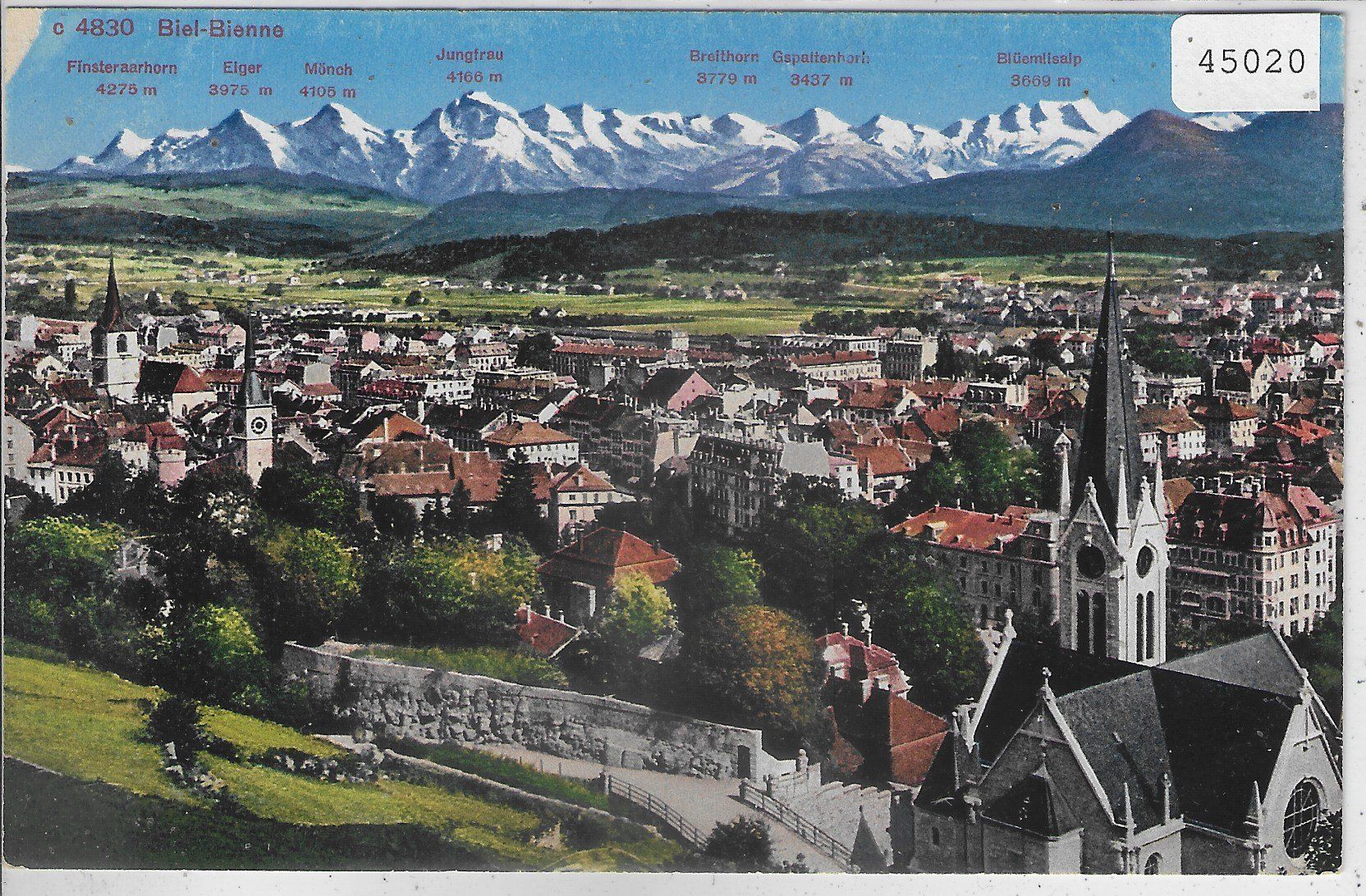 Cartoline postali: Biel-Bienne - Vue generale - Litho – Usato da Ettingen venduto da Kartenplanet