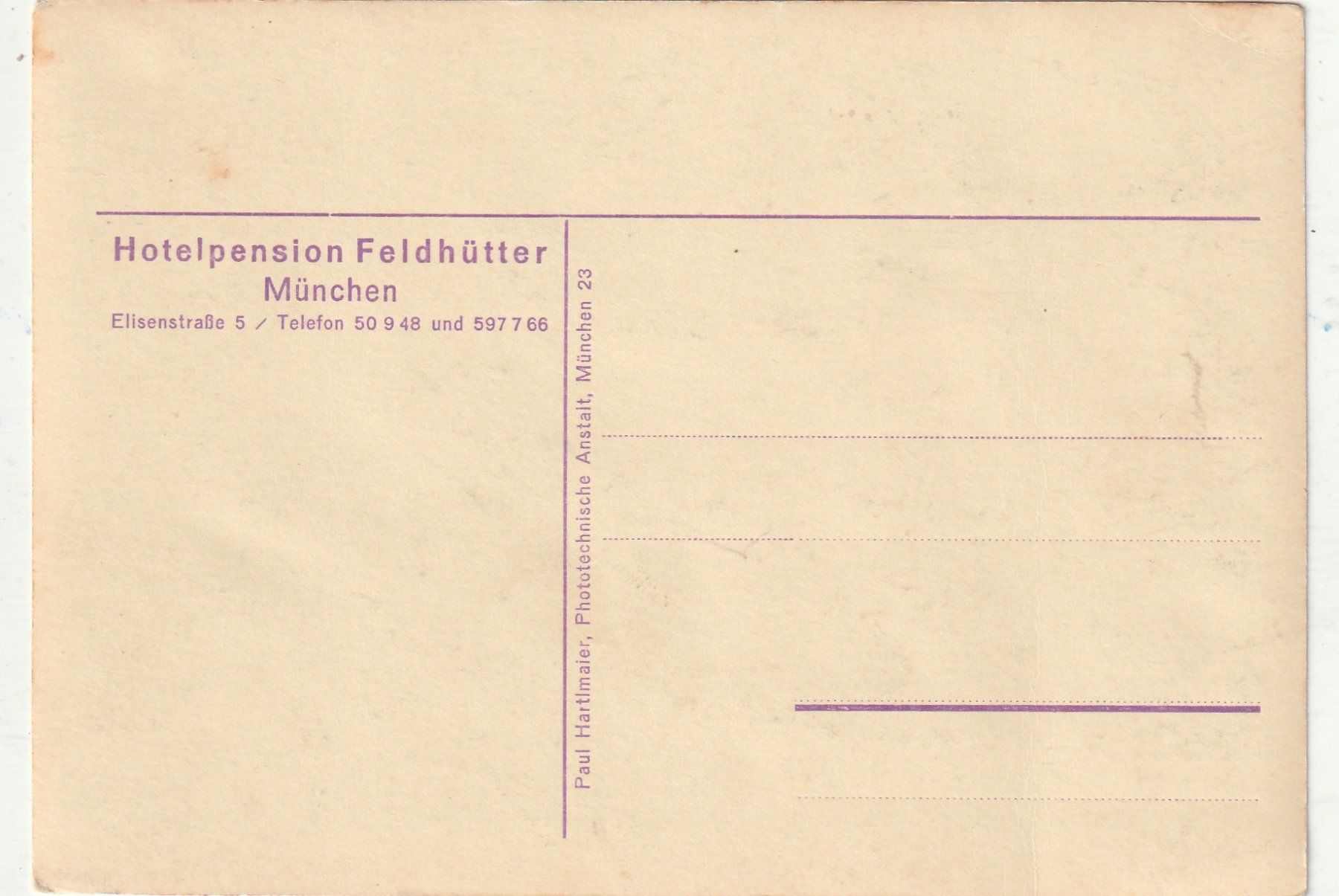 Cartoline postali: München Hotel – Usato da Lumbrein venduto da made02 1