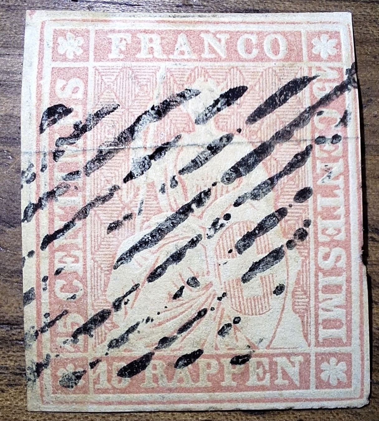 Tutti i francobolli: Strubel 24B Kat. 140.- – Usato da Balgach venduto da SIMEON27