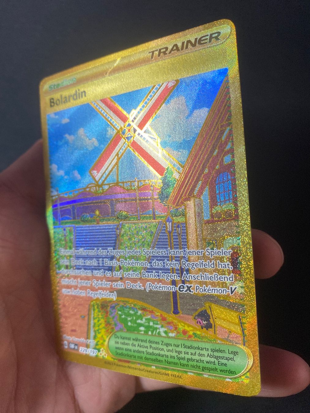 pokemon artazon gold card - 229/197 - Obsidian Flames - Hyper Rare you cant play this card. Bolardin 229 Gold - Artazon