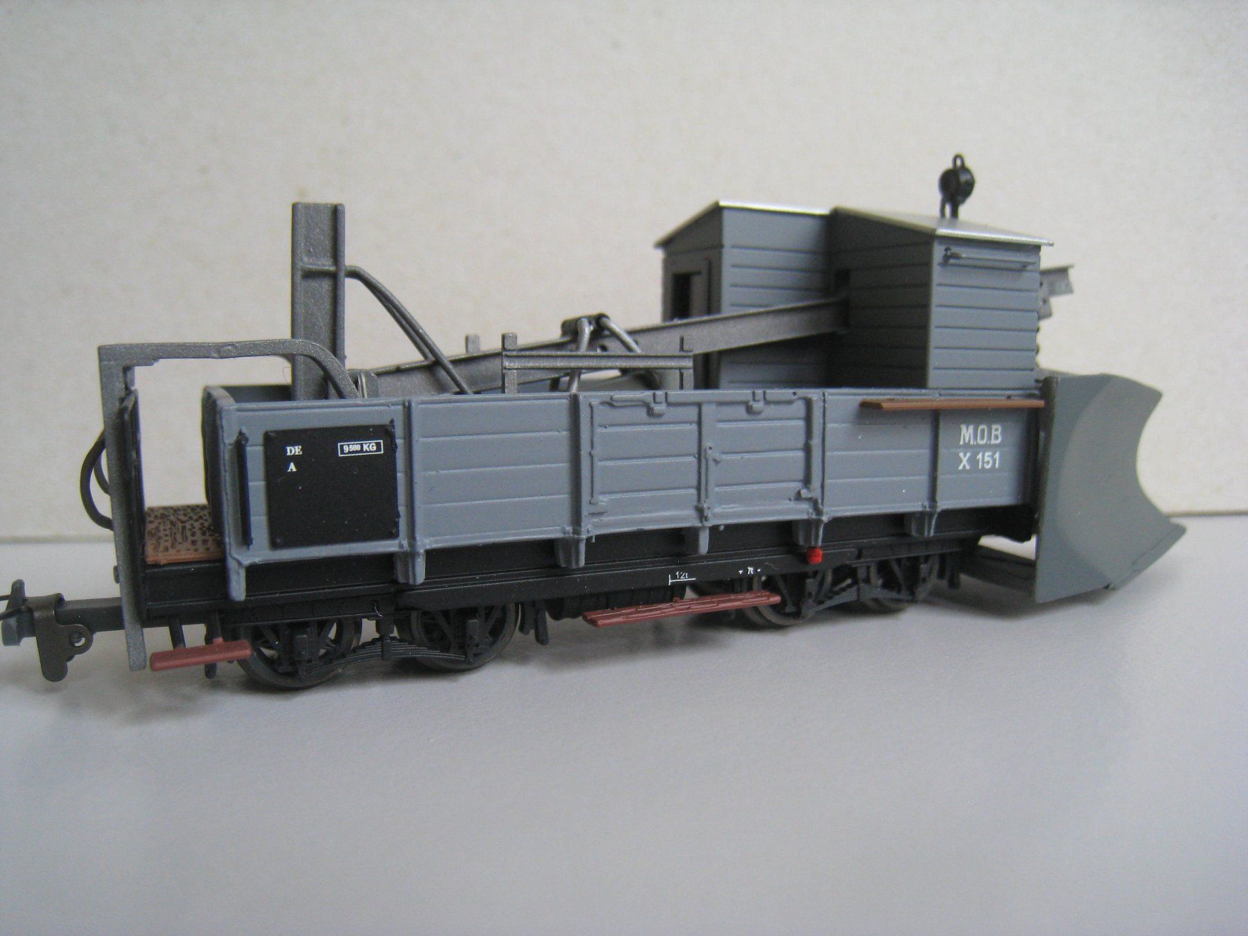 Friho Modellini di ferrovie: Friho M O B  X 151, grau, Schneepflug ab 1945, Messingmodel – Usato da Buchs ZH venduto da swiss-train 4