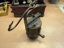 Historische Grubenlampe Metall antik gebrauchter Zustand