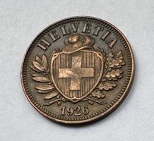 1926 2 Rappen unz mit schöner Patina