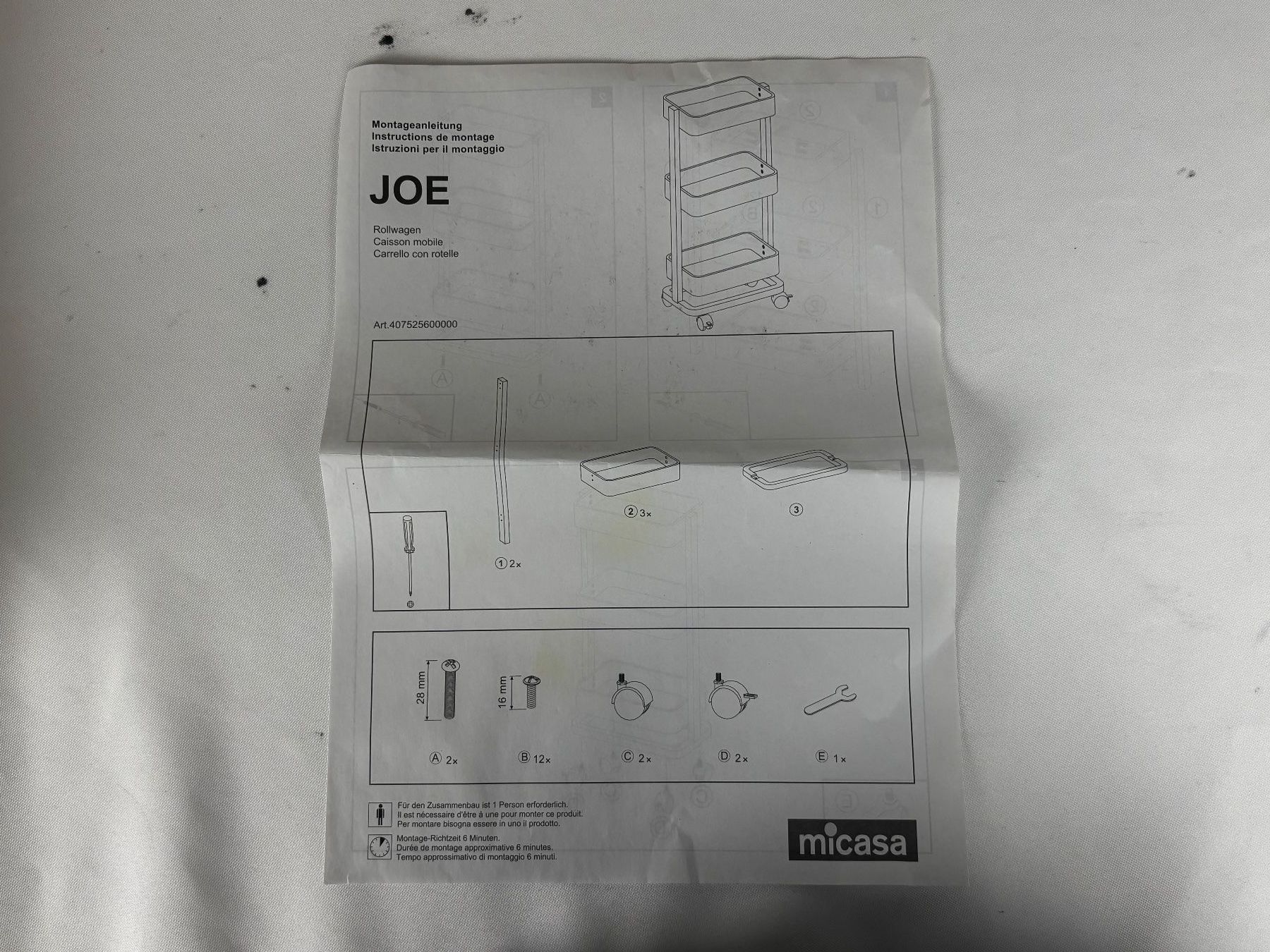 Micasa Koffer & Taschen: Micasa Rollwagen JOE – Neu (gemäss Beschreibung) aus Wettingen von Wendemarket 2