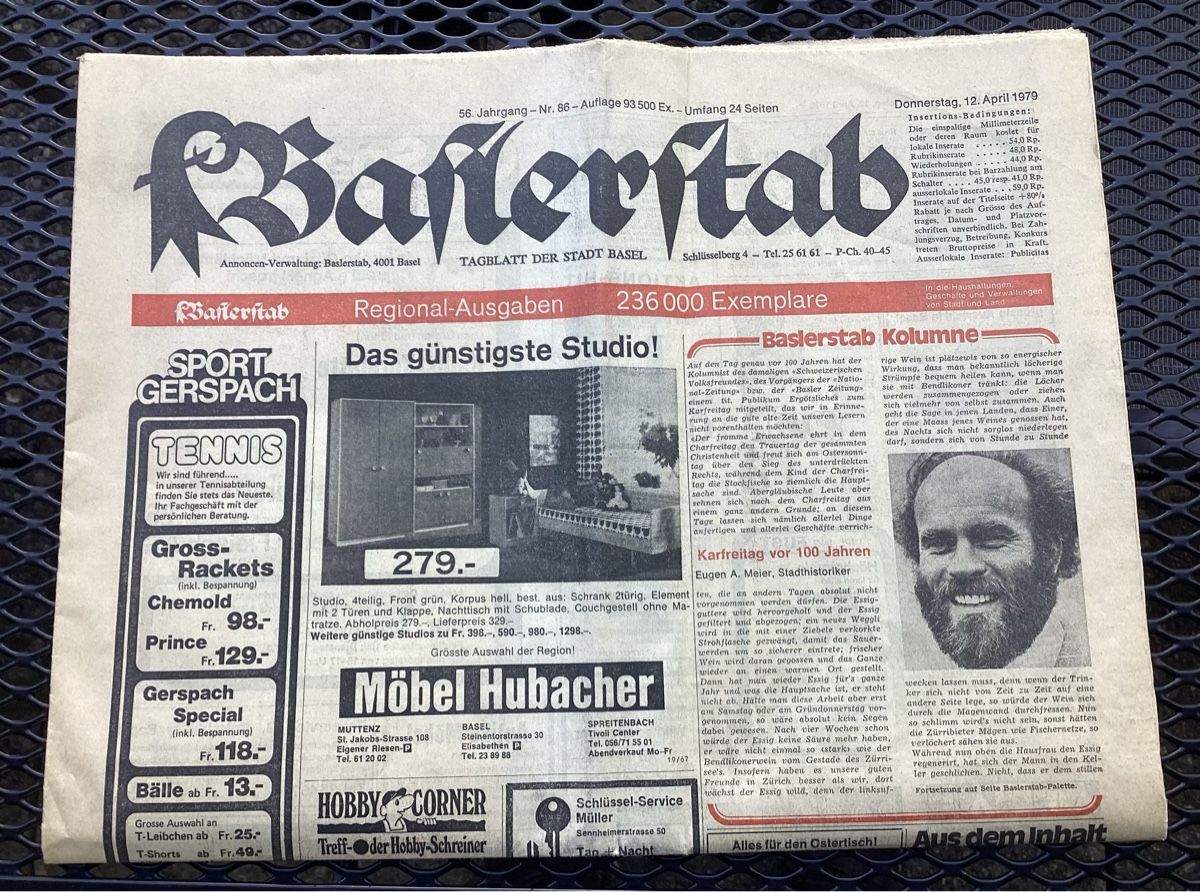 Riviste & Magazine: Basel, Zeitung Basler Stab 1979 0 – Usato da Reinach BL venduto da Linda013