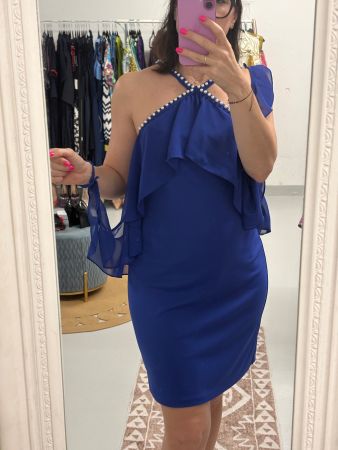 Marciano Guess Sommerliches, blaues Minikleid Perlen Gr. 42
