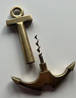 Vintage Korkenzieher & Flaschenöffner „Anker“ Massiv Messing