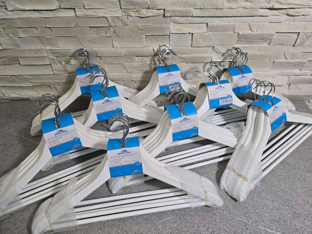 20 Sets Trockenreiniger-Kleiderbügel Aus Stahl – 45,7 Cm Lang, Mit Kraftpapier-Röhren, Für Schwere Textilien