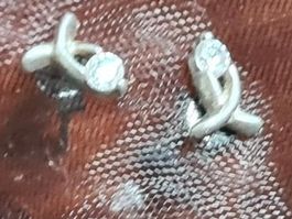 1 paar Sterling Silber Ohrstecker Rhodiniert mit Zirkonia