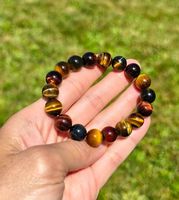 Bracelet en il de tigre tricolore 10mm