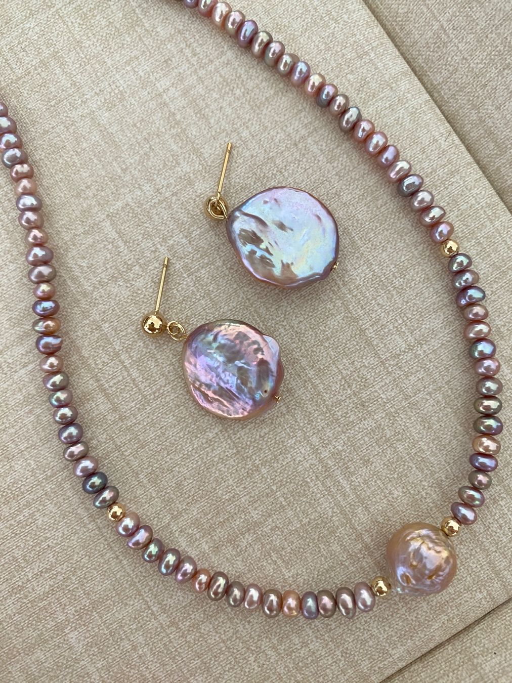 Catenine: Süsswasserperlen Kette mit Ohrringe – Nuovo e nell'imballaggio originale da Sarnen venduto da Yingsperlen4 1