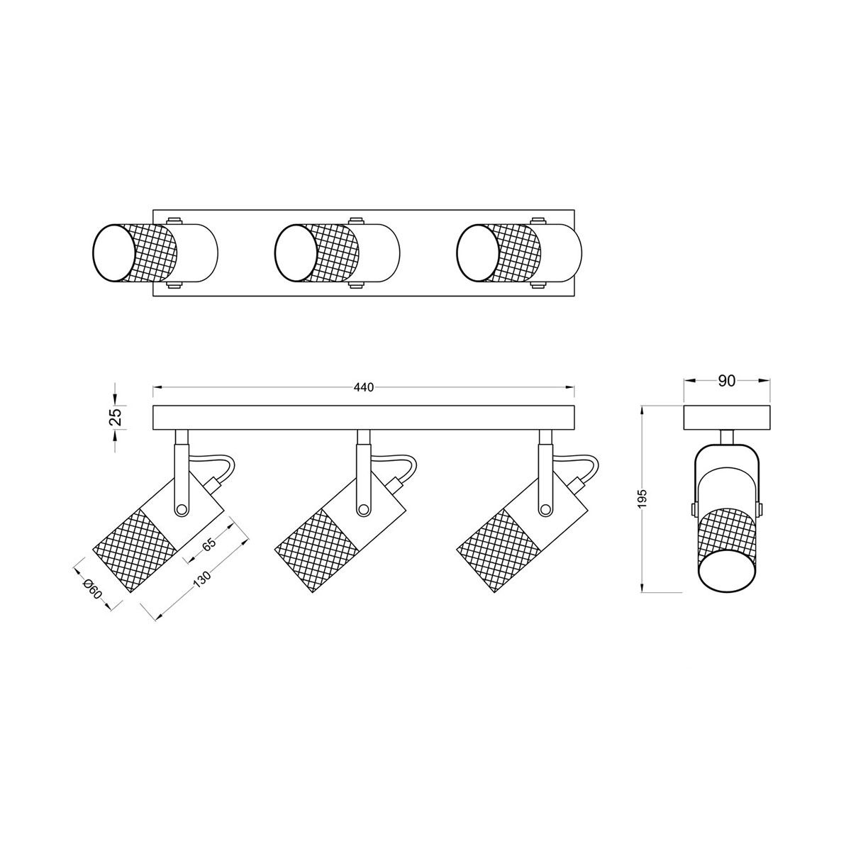Lampadari & plafoniere: Deckenstrahler, 3 Spots, 44 cm x 9 cm – Nuovo (secondo la descrizione) da Kreuzlingen venduto da Smart-Light 2
