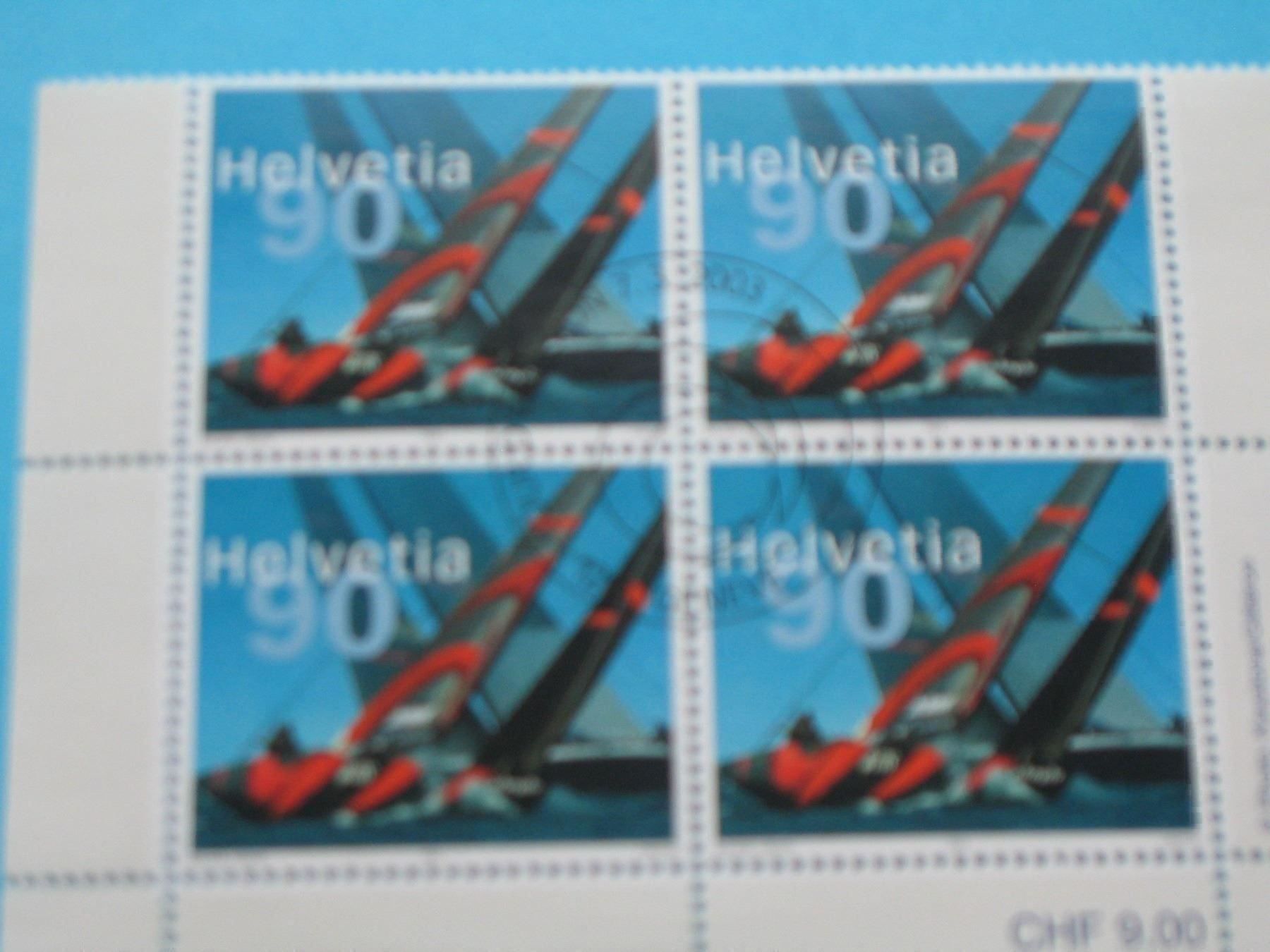 Tutti i francobolli: BLOC 4 TIMBRES ALINGHI 2003 – Nuovo (secondo la descrizione) da Grand-Lancy venduto da Jc42 1