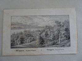 Greppen  LU  :   alte Litho von Gebr. Eglin Luzern, ca. 1840