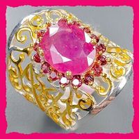 ♛ Grosser Rubin 925 Silberring