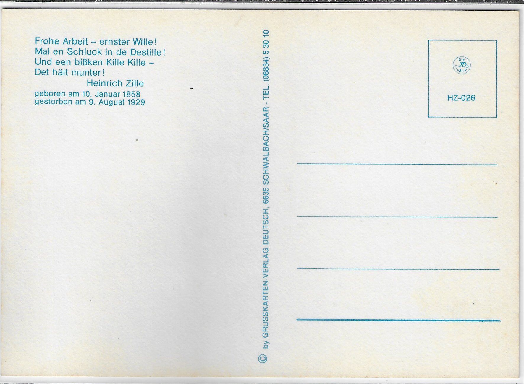Cartoline postali: Humor - Heinrich Zille - Anprobe – Usato da Ettingen venduto da Kartenplanet 1