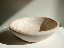 Deko-Schale aus massivem Mangoholz DEGHI (Ø 20 cm) – Weiss