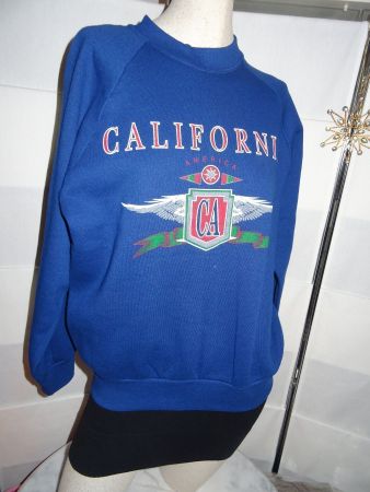 SCHÖNES SWEATSHIRT "CALIFORNIA" COTTON MADE IN USA NEU M