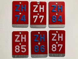 -6- ZH Velonummern Jahrgang 1974/77/84/85/86/87