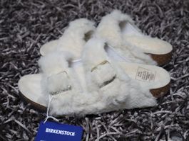 Birkenstock, Arizona Sherling, Teddy Eggshell, Gr.35, NEU